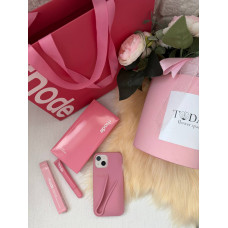 Рожевий чохол rhode на iPhone 15  ribbon без блиска